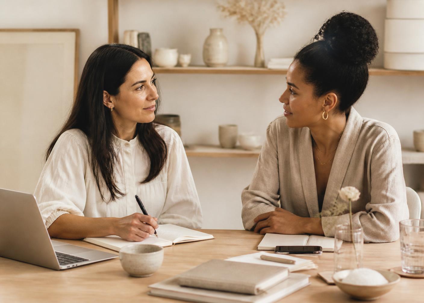 Two women in a mentoring conversation